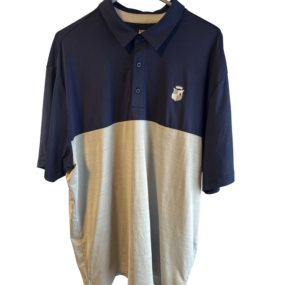 Under Armour HeatGear Polo Shirt Mens XL Tall Loose Fit‎ Colorblock Navy Gray